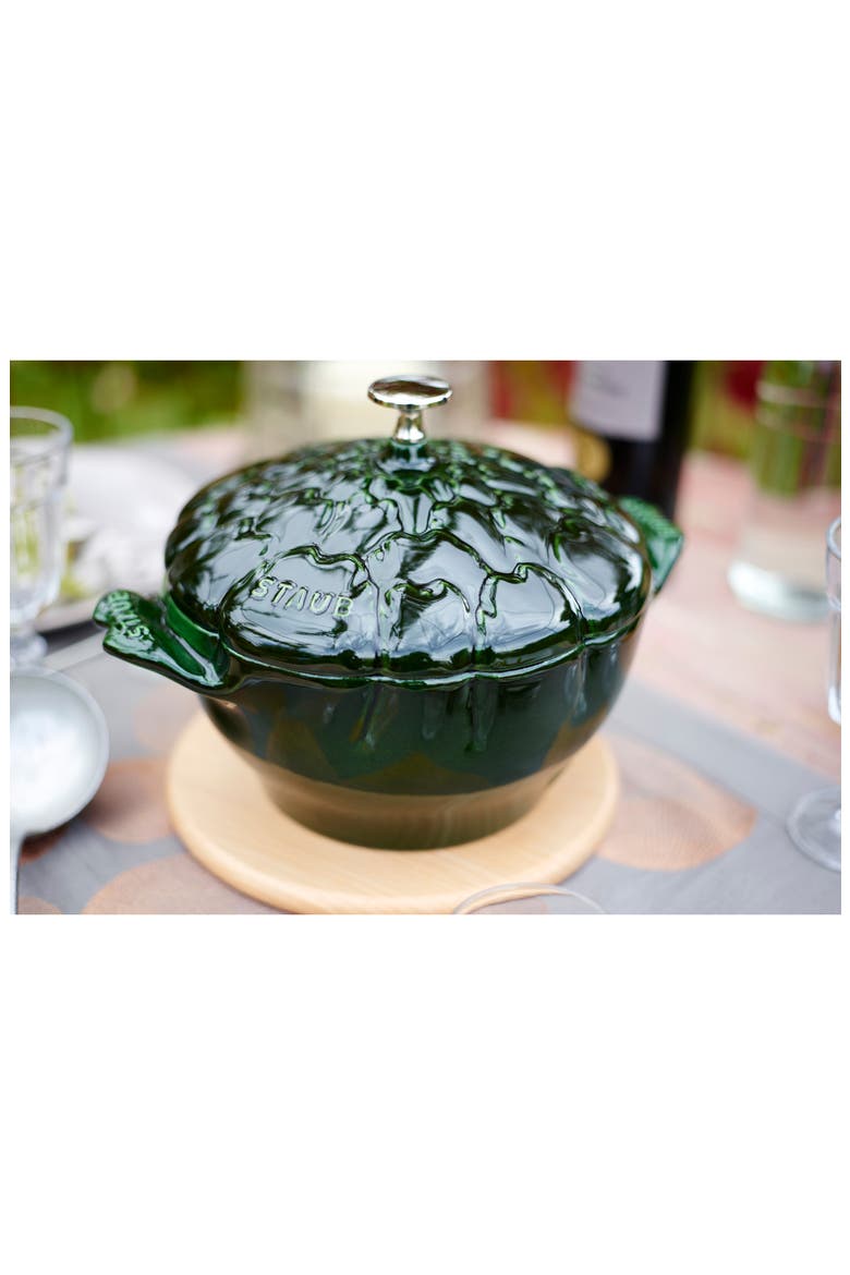 3-Quart Enameled Artichoke Cast Iron Dutch Oven, Alternate, color, BASIL