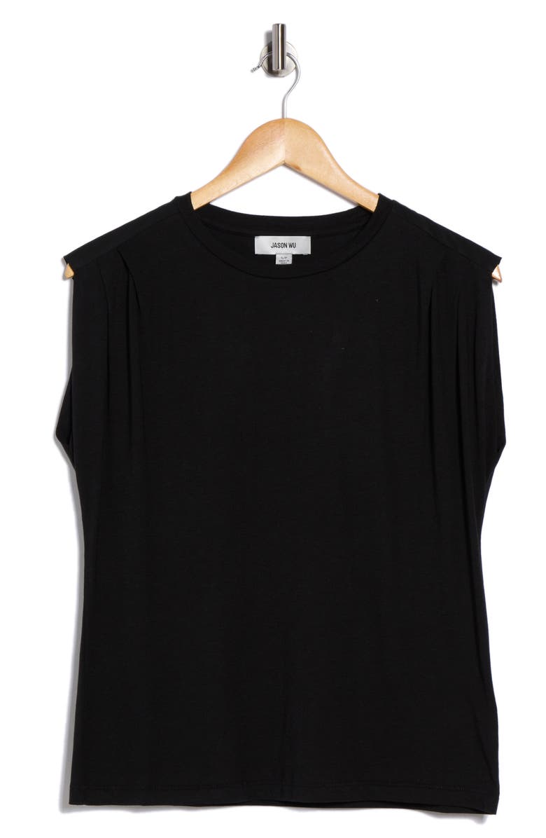 JASON WU Cap Sleeve Top, Alternate, color, Black
