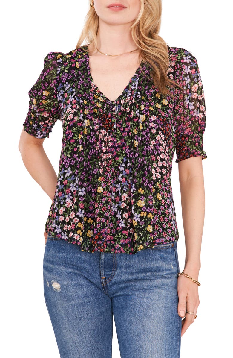 1.STATE Floral Pintuck Front Top, Main, color,