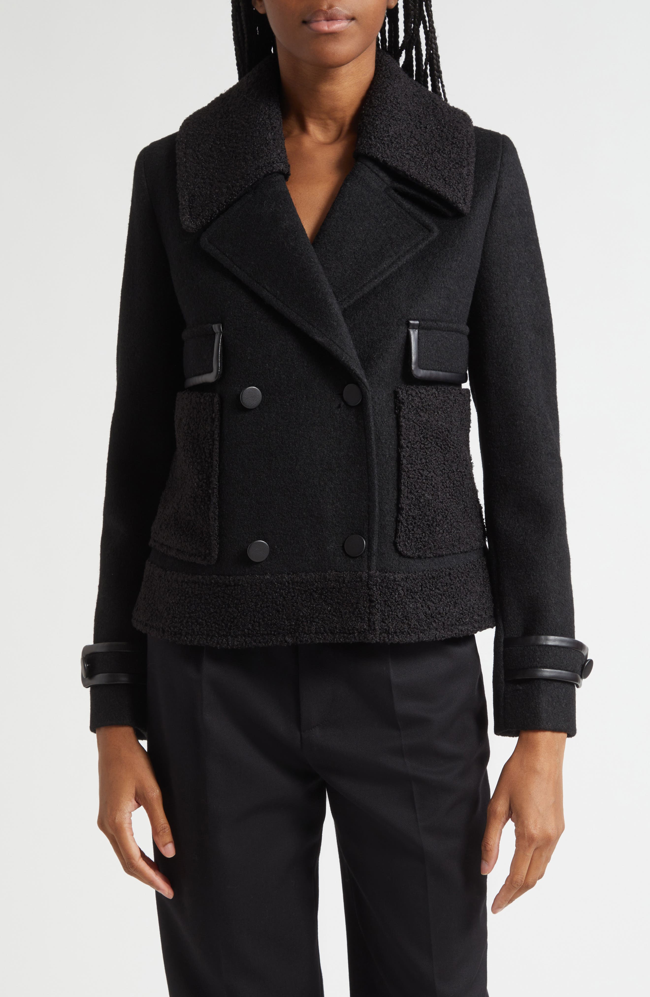 Double Breasted Boucle Jacket