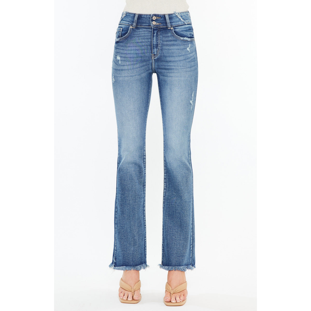 Kancan Ruby High Rise Bootcut Jeans In Medium Wash