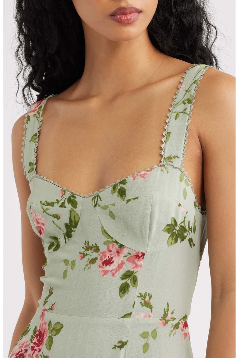 Lela Floral Print Midi Dress, Alternate, color, CHORUS