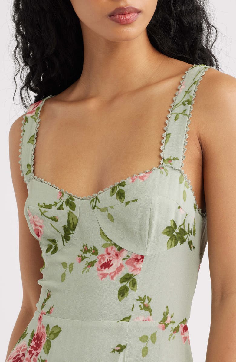 Reformation Lela Floral Print Midi Dress, Alternate, color, Chorus