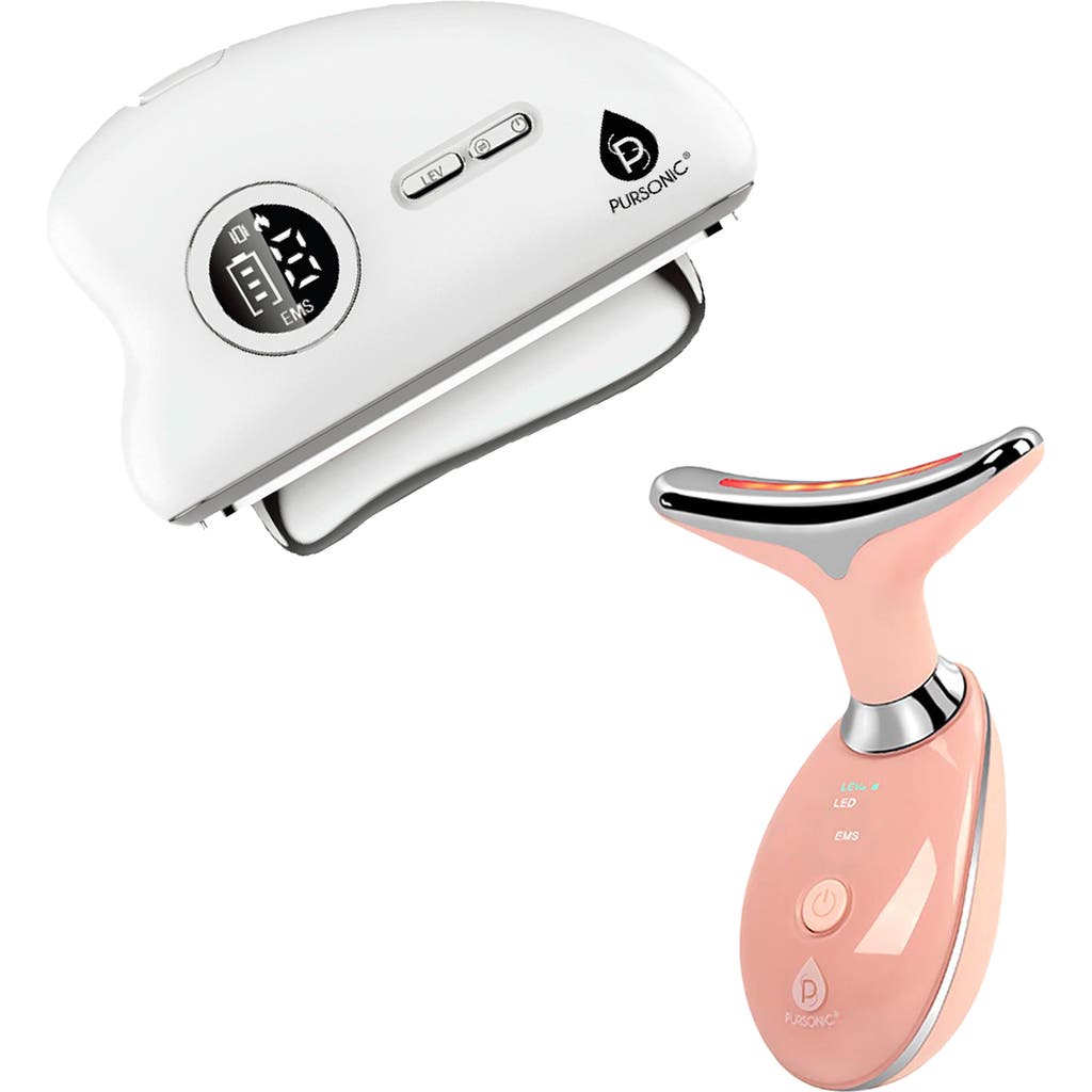 Pursonic Radiance Duo 7-in-1 Led Light Therapy Beauty Face & Body Wands In White