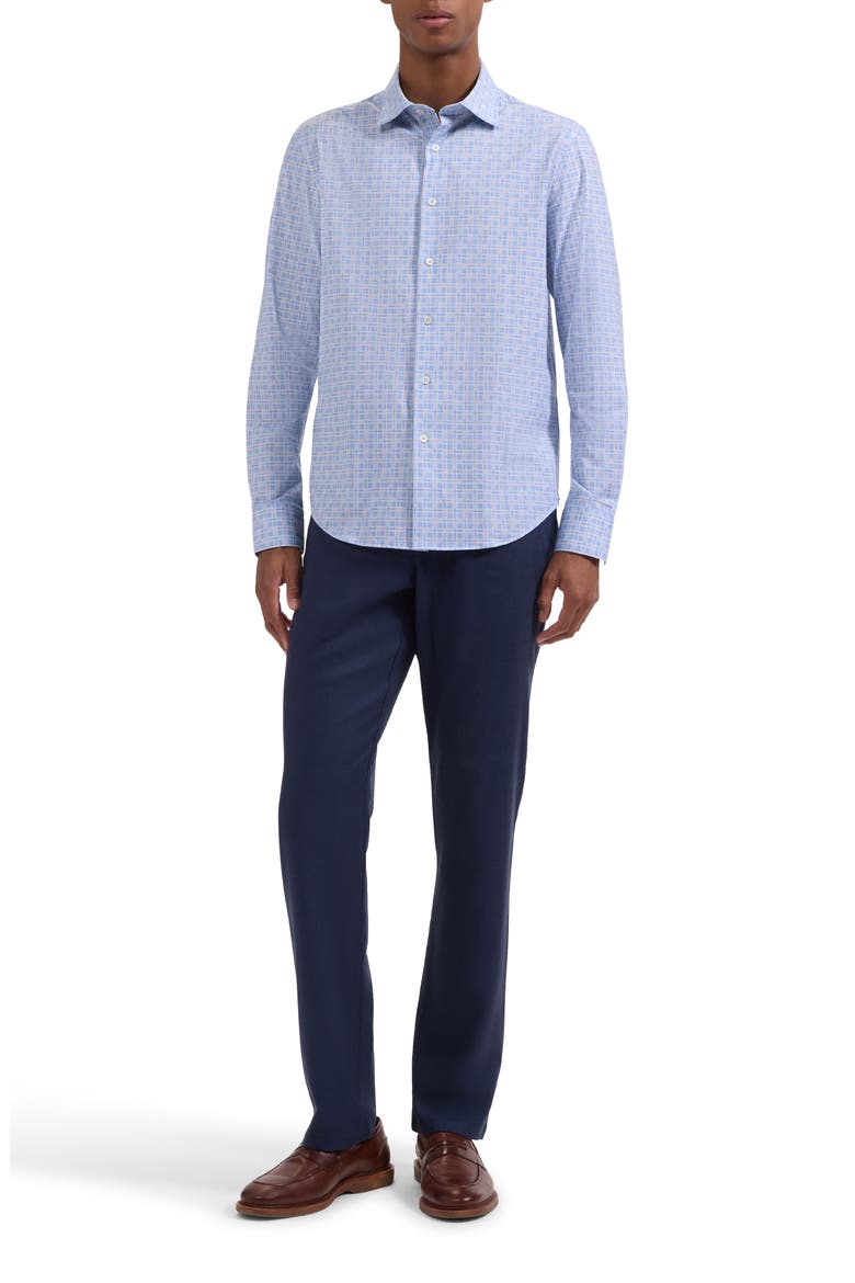 James OoohCotton® Check Print Button-Up Shirt, Alternate, color, AIR BLUE