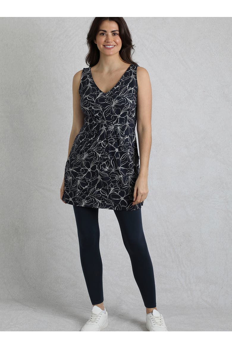 Indus Printed Jersey Tunic, Alternate, color, Dark Navy