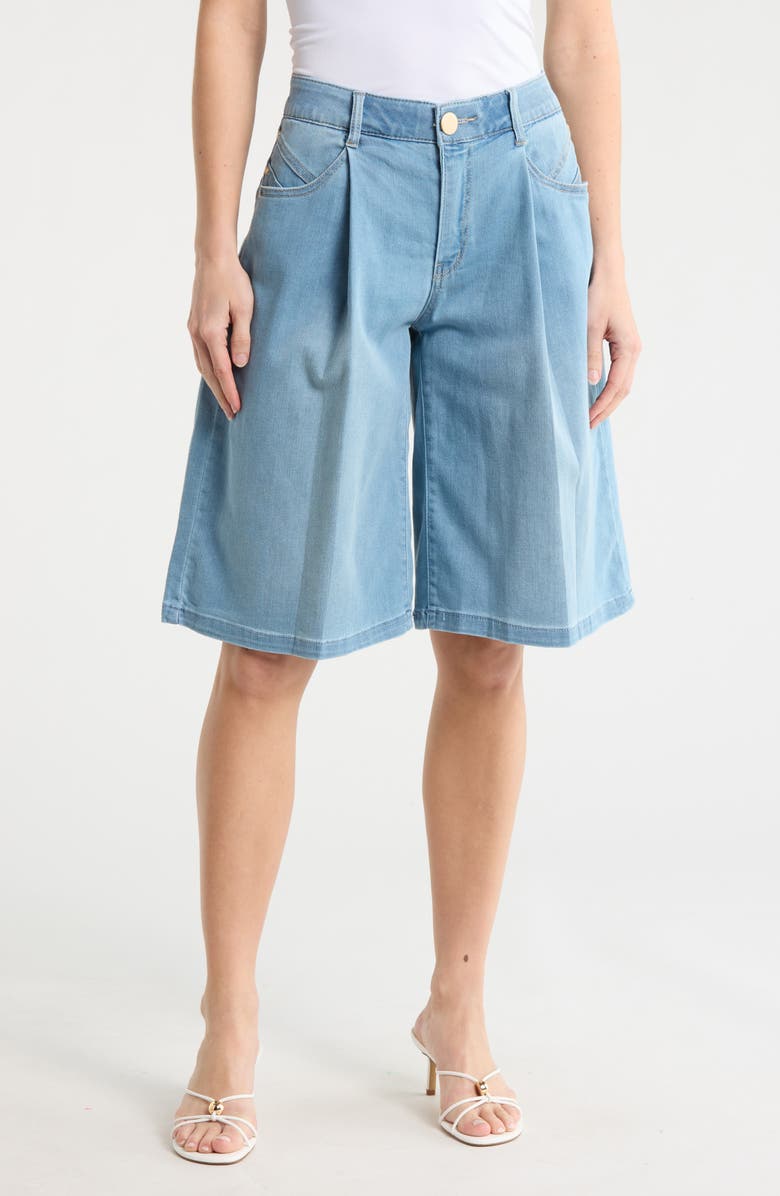 Democracy Pleated Front Relaxed Bermuda Shorts, Main, color, Light Blue Artisanal