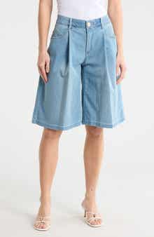 Democracy Pleated Front Relaxed Bermuda Shorts