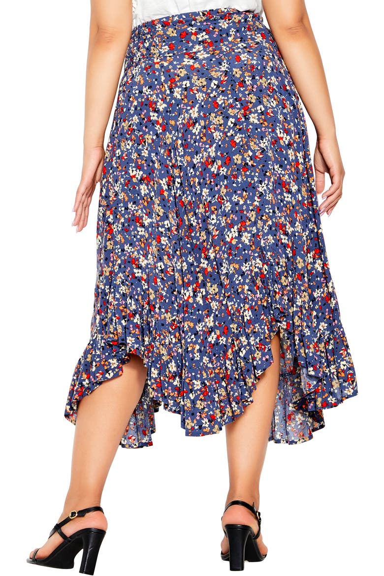 Floral Ruffle Skirt, Alternate, color, DENIM FLORAL
