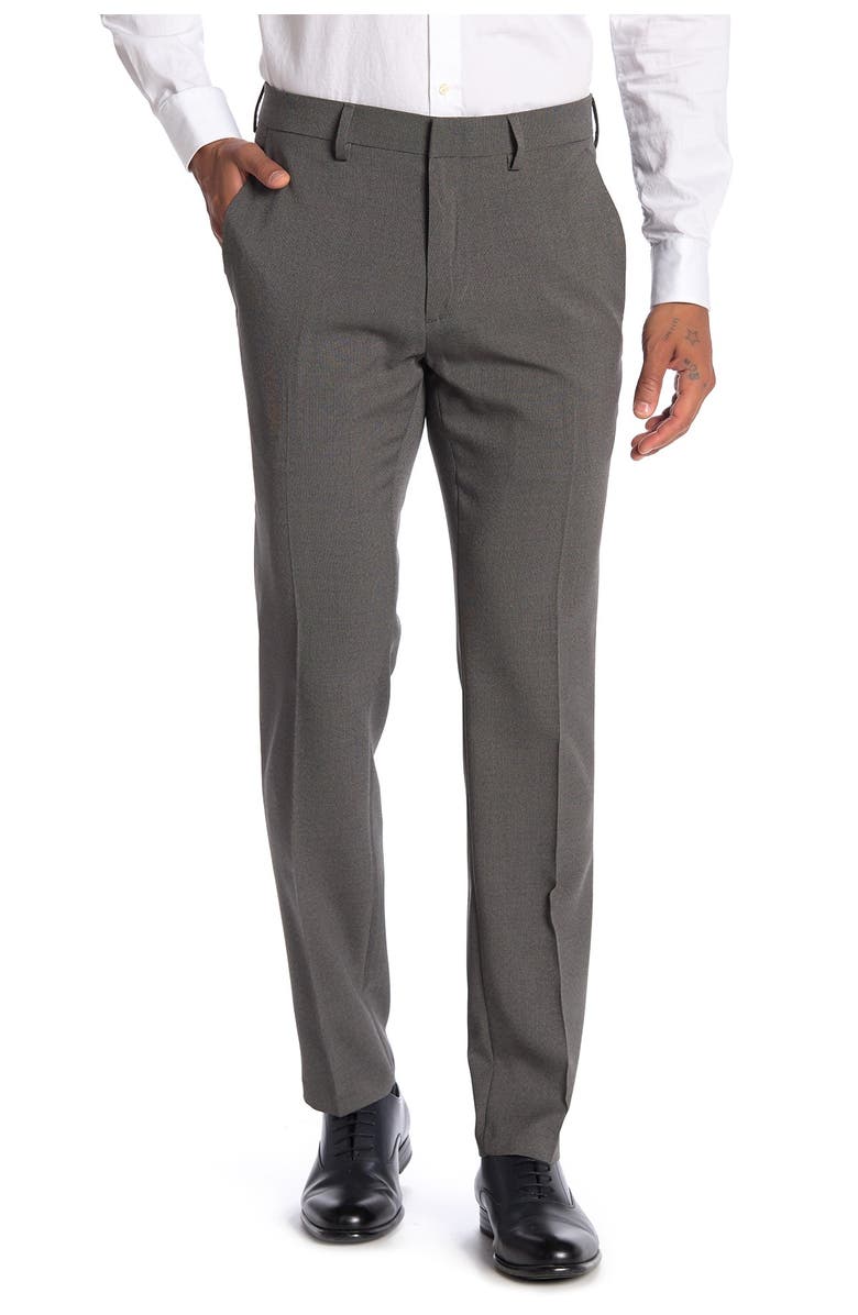 Kenneth Cole Reaction Tic Weave Slim Fit Dress Pant, Main, color, Med Grey
