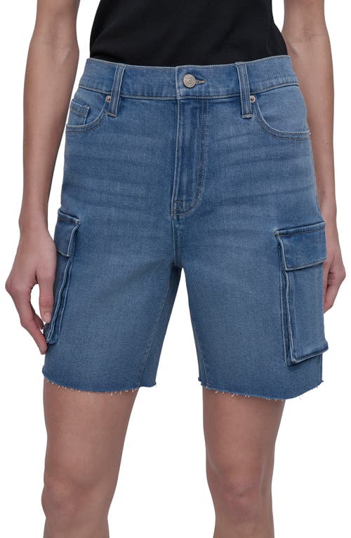 Dkny Jeans High Waist Utility Denim Shorts In Blue