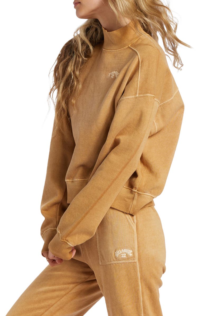 Billabong Chill Weekend Oversize Mock Neck Sweatshirt, Alternate, color,