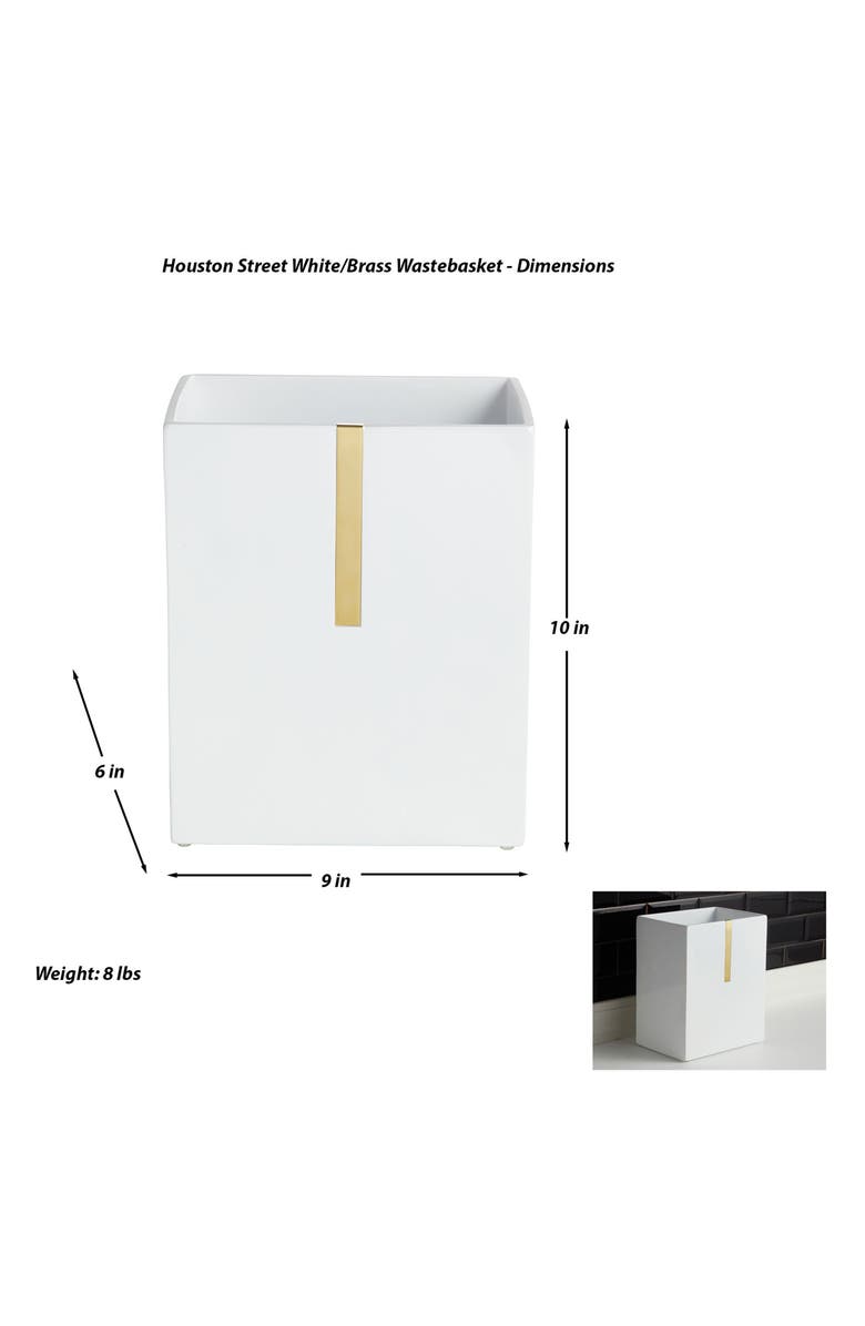 ROSELLI TRADING COMPANY Houston Street Wastebasket, Alternate, color, White