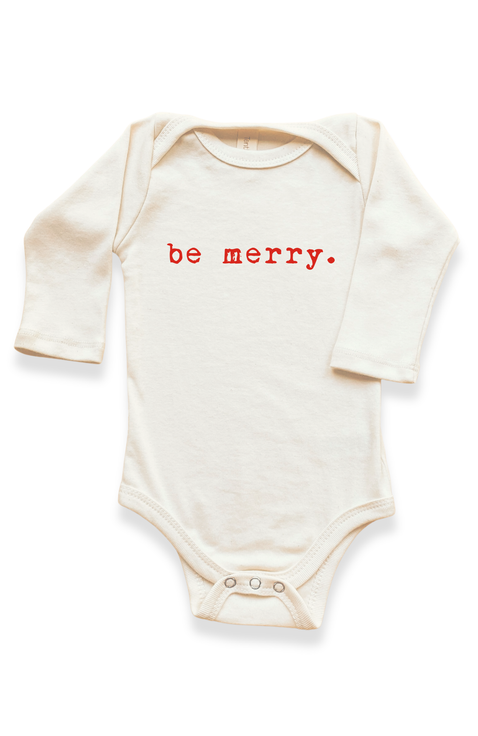 Be Merry - Organic Long Sleeve Baby Bodysuit