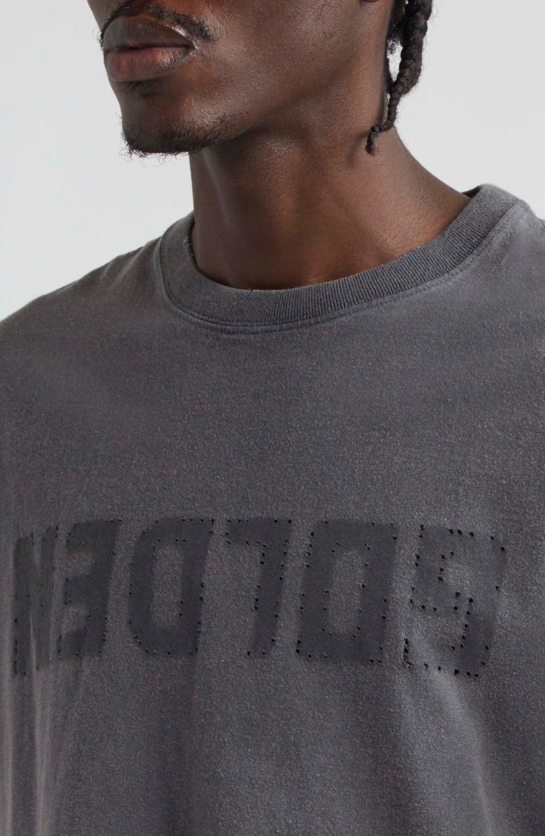 Golden Goose Distressed Upside Down Logo Cotton Graphic Tee, Alternate, color, Anthracite