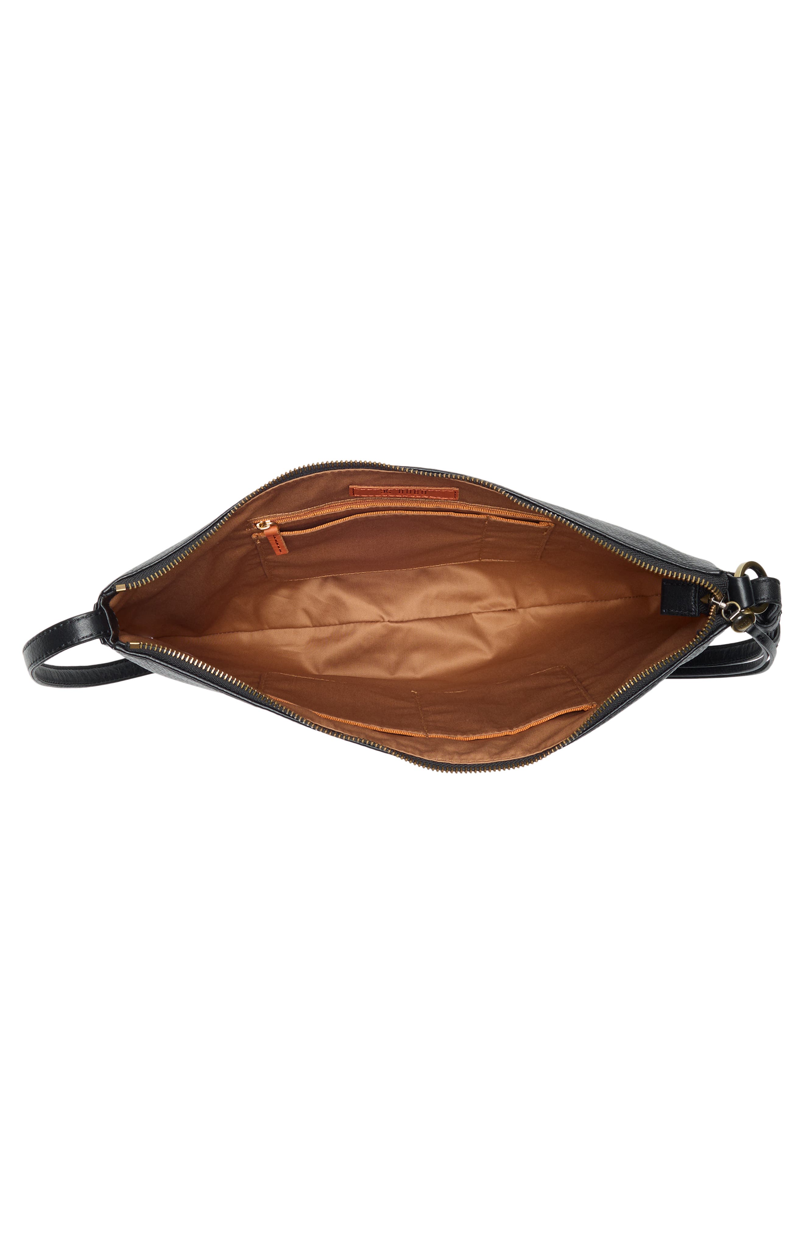 HOBO Cosmo Leather Shoulder Bag, Alternate, color, Black