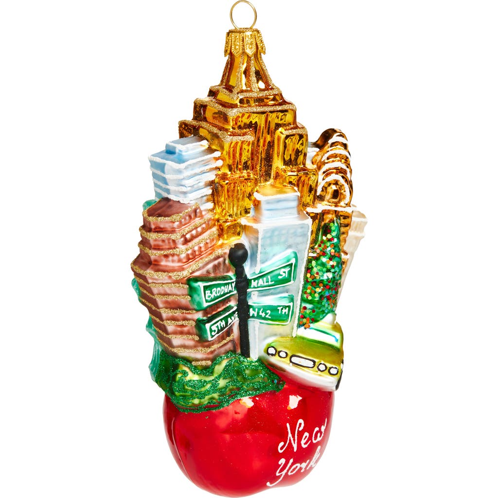 The Whitehurst Company Big Apple Landscape Glass Ornament In Multi