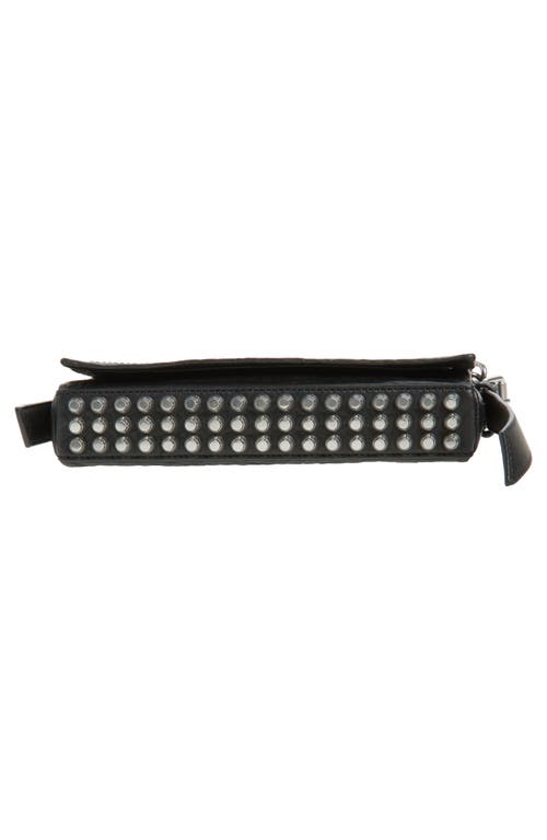 Alexander Wang Slim Ricco Crushed Leather Shoulder Bag In Black