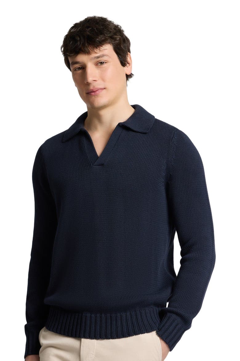 Ultra Soft Cotton Johnny Polo, Alternate, color, Midnight
