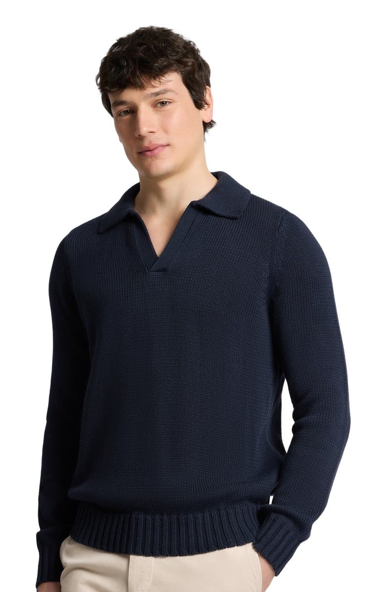 Onia Ultra Soft Cotton Johnny Polo, Alternate, color, Midnight
