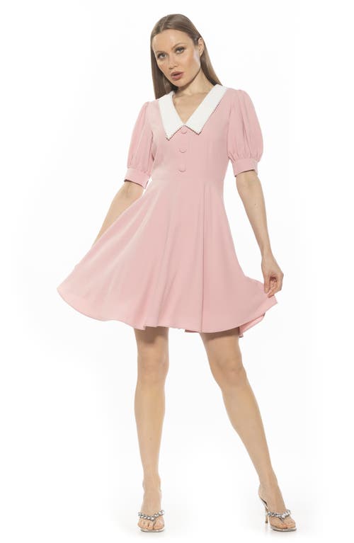 Alexia Admor Carys Puff Sleeve Fit & Flare Dress In Pink