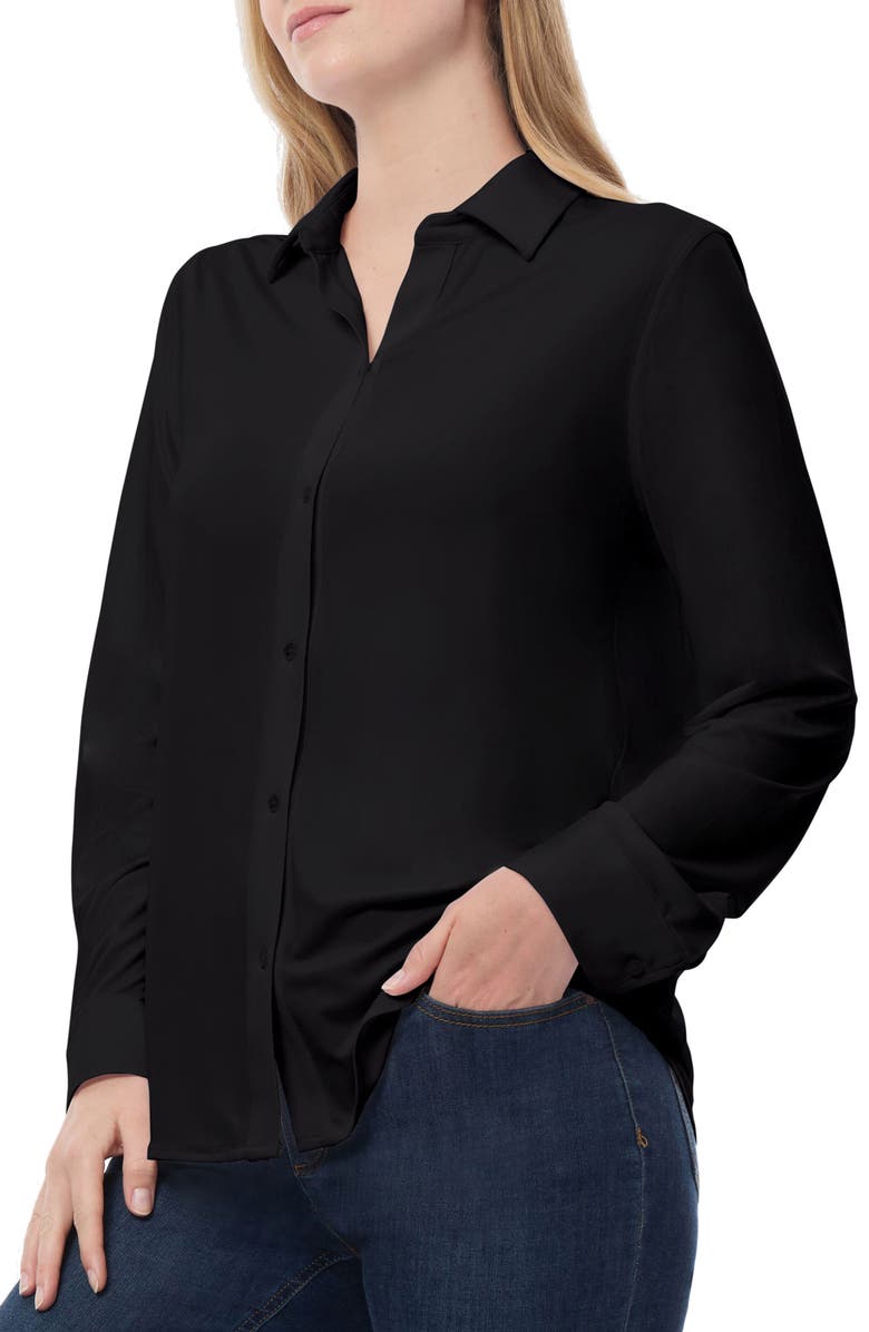 Jones New York Button-Up Crepe Shirt, Alternate, color, 