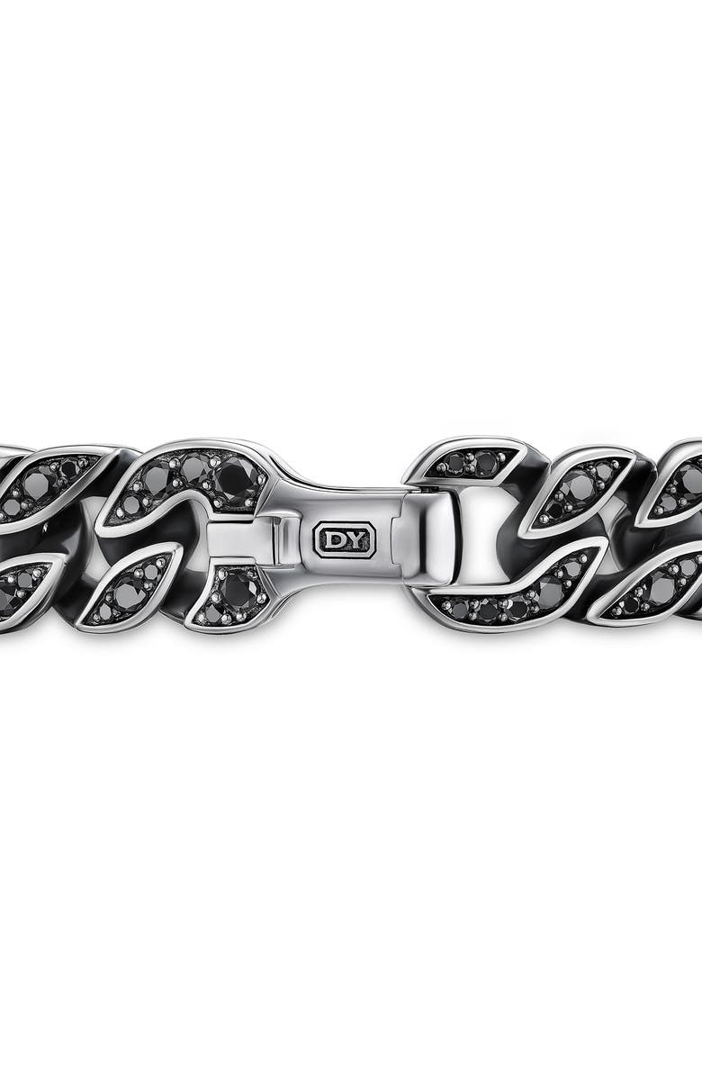 David Yurman Curb Chain Bracelet, 11.5mm, Alternate, color, Silver/ Black Diamond