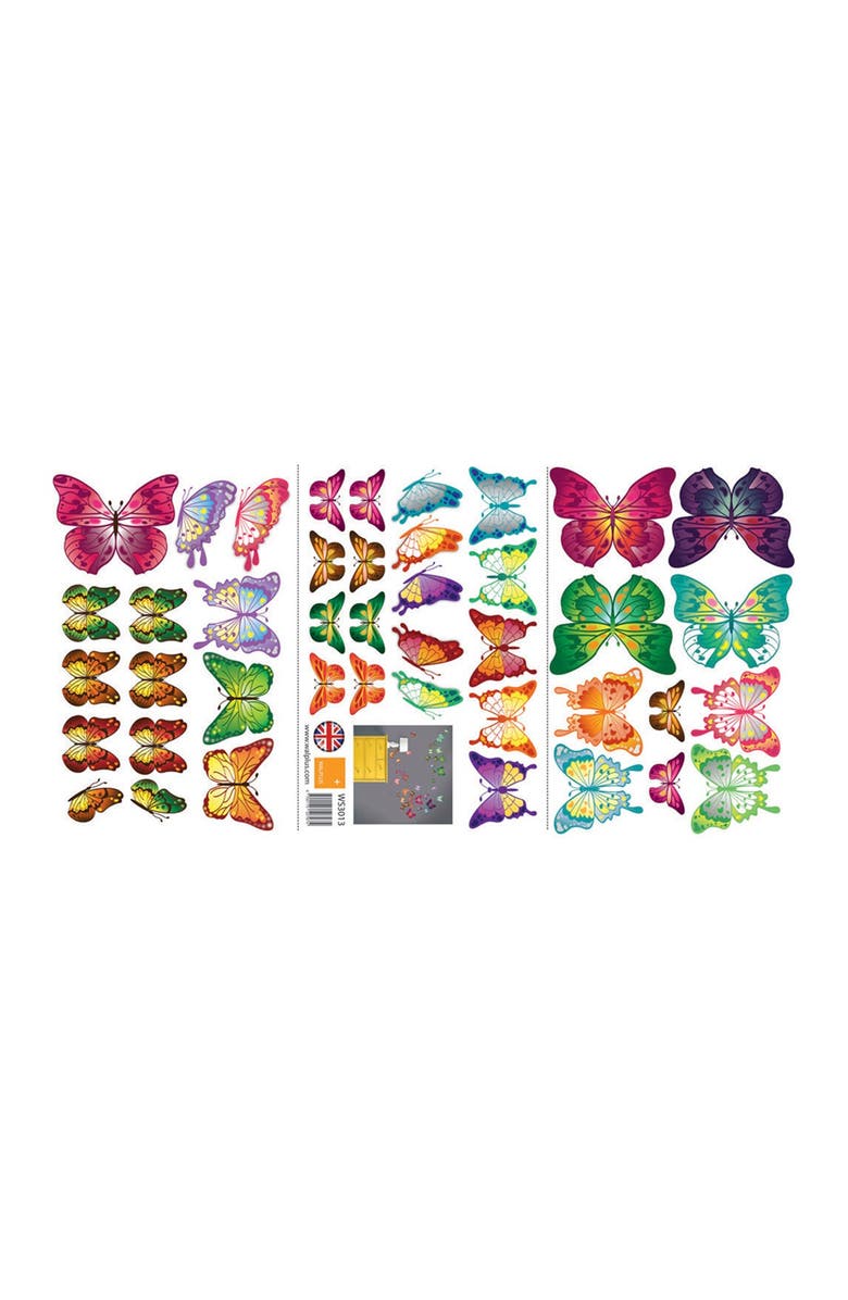 WALPLUS Colourful Butterflies Decal with 3D Effect, Alternate, color,