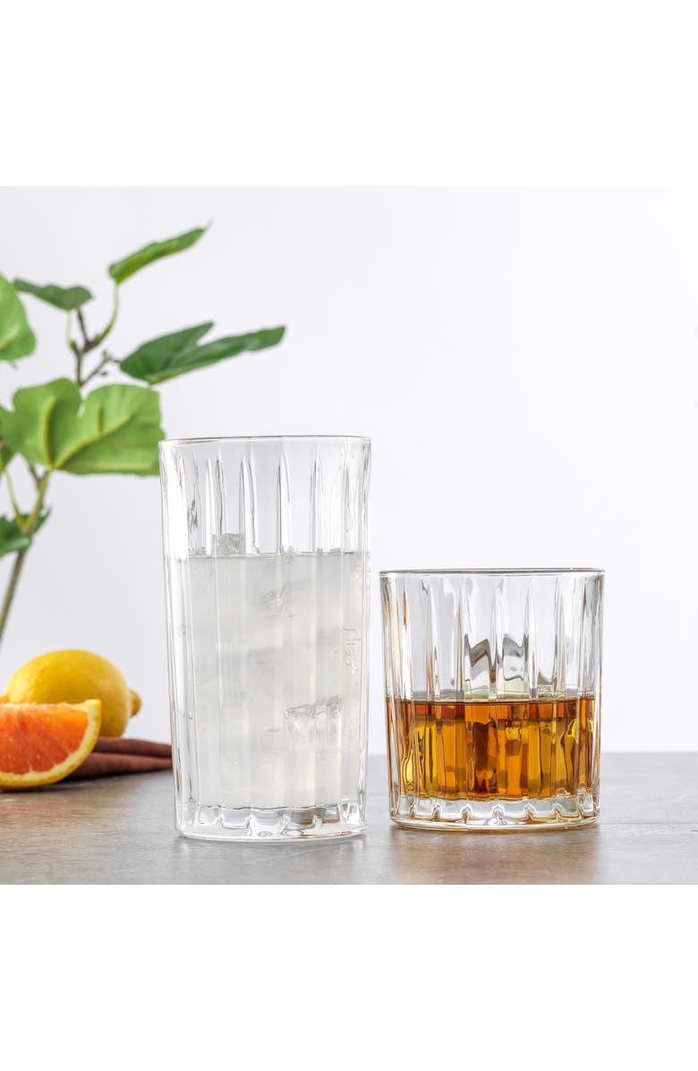 JoyJolt Alina 8-Piece Highball & Rocks Glasses, Alternate, color, Clear