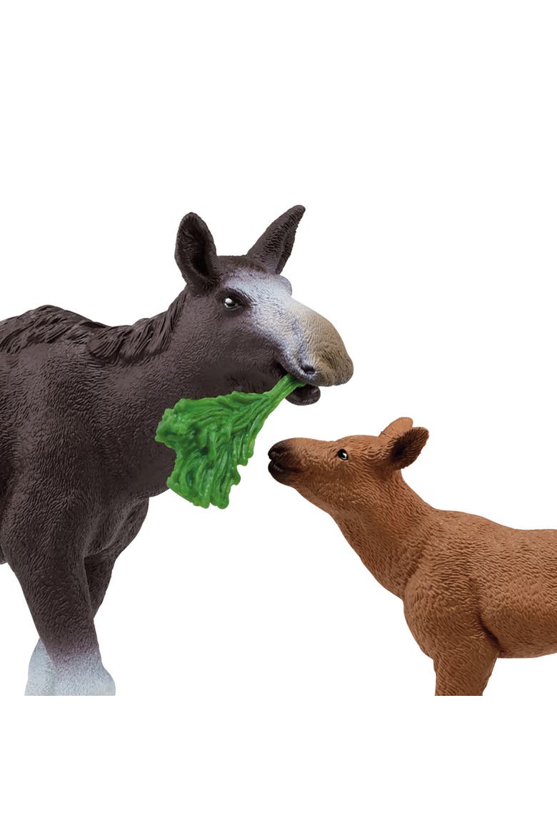 Wild Life Moose Family, Animal Figurines, 3 Pieces, Ages 3+, Alternate, color, Multicolored