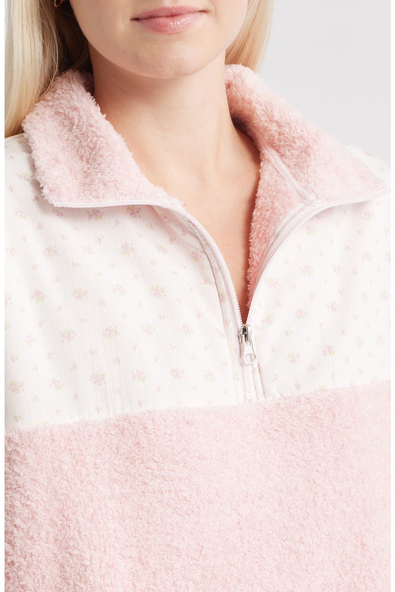 Garden Confetti Colorblock Quarter Zip Pullover, Alternate, color, BABY PINK