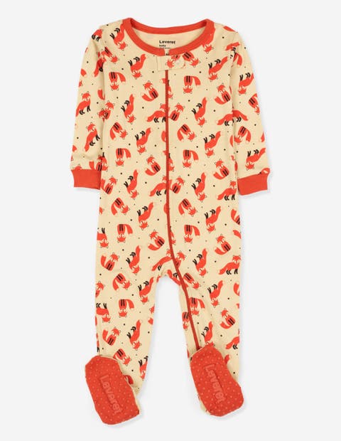 Footed Cotton Pajamas Matching Family Coordinated Animal Prints (Baby)