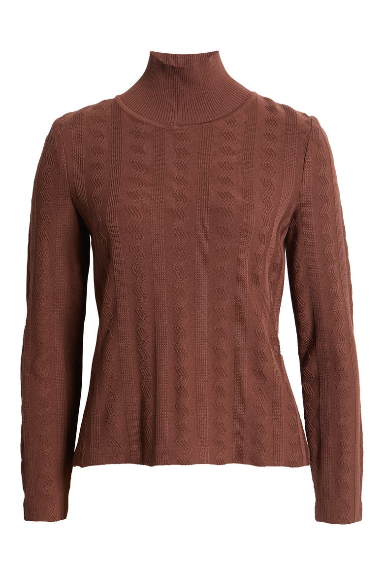 Textured Knit Mock Neck Top, Alternate, color, TRUFFLE