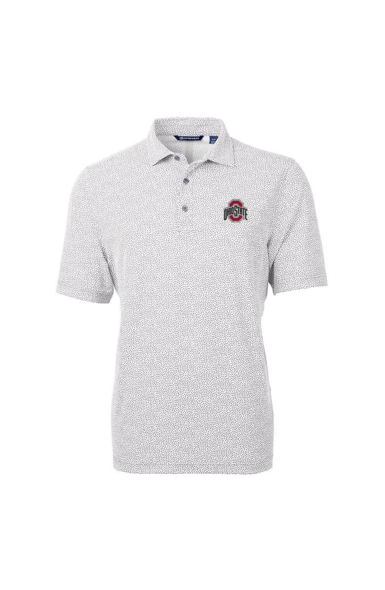Cutter & Buck Men's Cutter & Buck Gray Ohio State Buckeyes Virtue Eco Pique Botanical Print Polo, Main, color, 