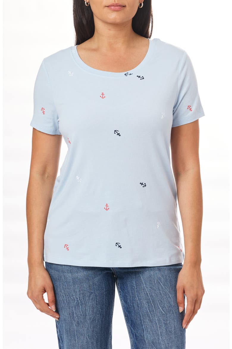 Karlie Scoop Neck T-Shirt, Main, color, SKYWAY ANCHORS