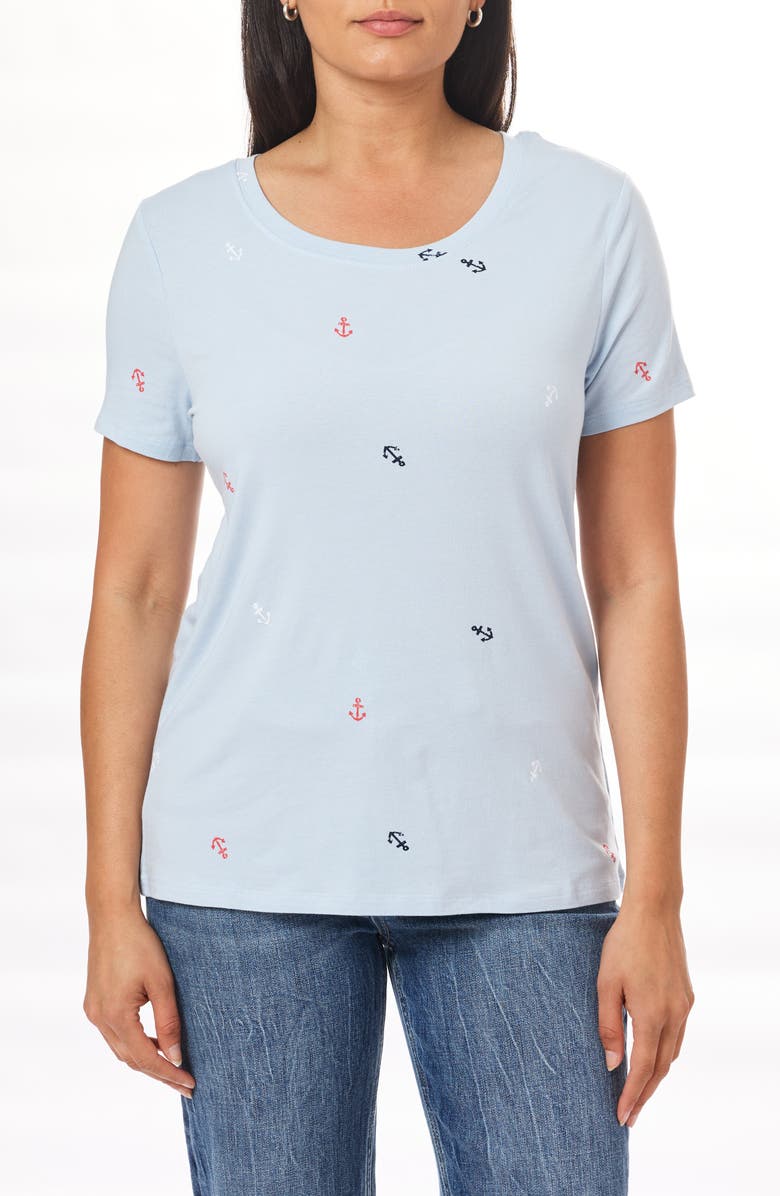 C & C California Karlie Scoop Neck T-Shirt, Main, color, Skyway Anchors