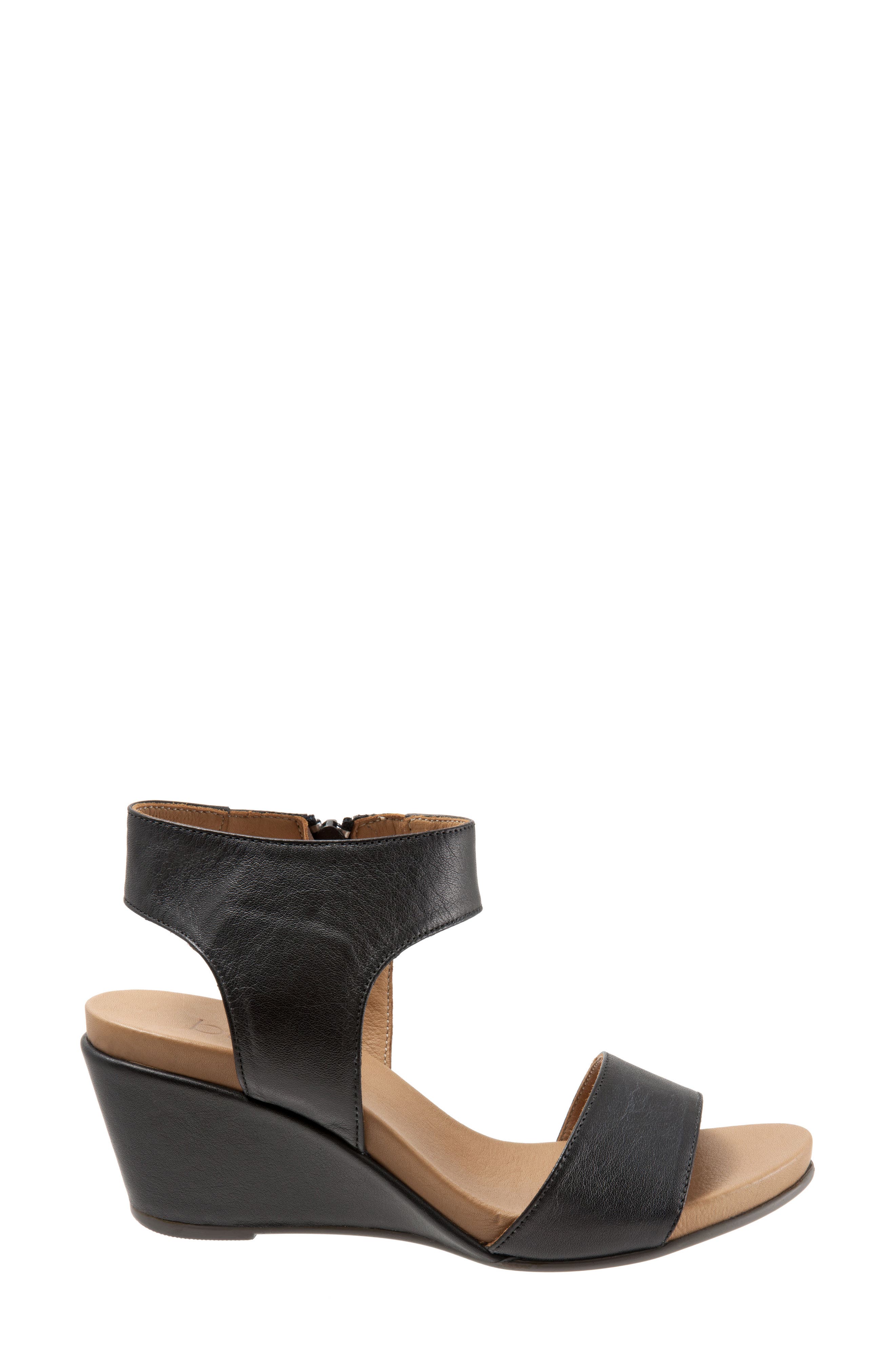 Bueno Ida Wedge Sandal, Alternate, color, Black Leather