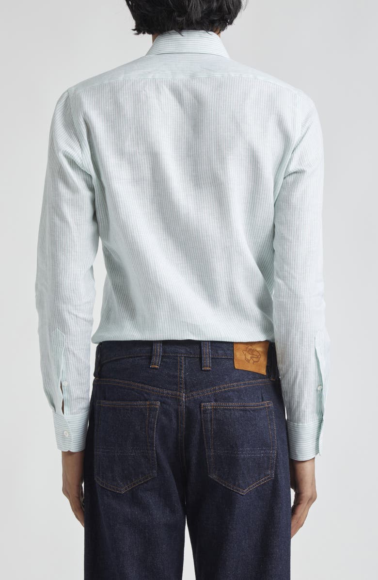 Thom Sweeney Stripe Linen Button-Up Shirt, Alternate, color, 