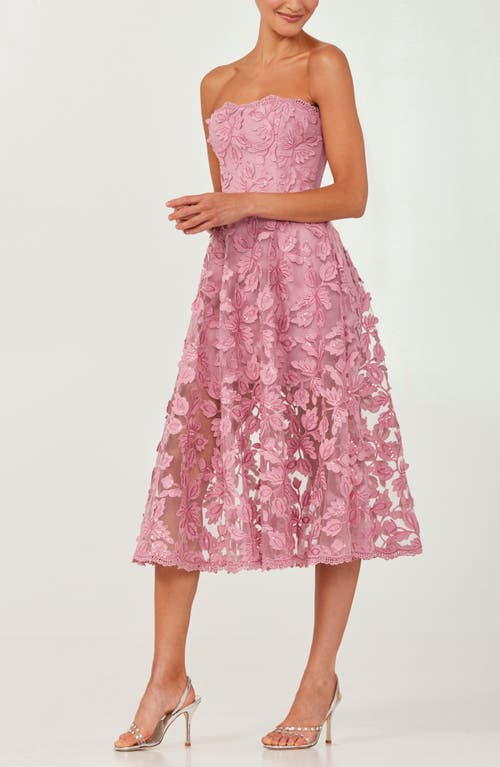 Helsi Florence Strapless Lace Applique Midi Dress In Orchid