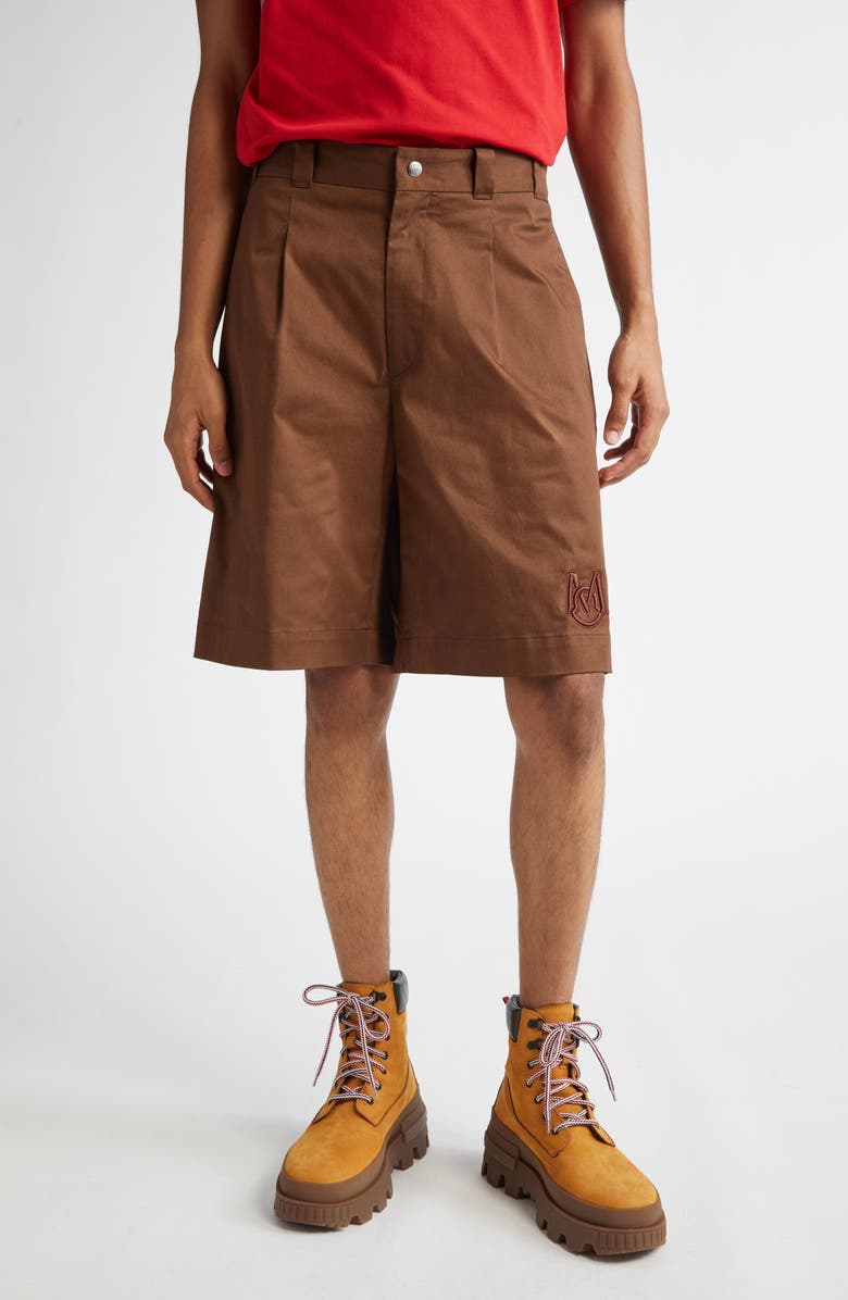 Moncler Stretch Cotton Gabardine Bermuda Shorts, Main, color, 