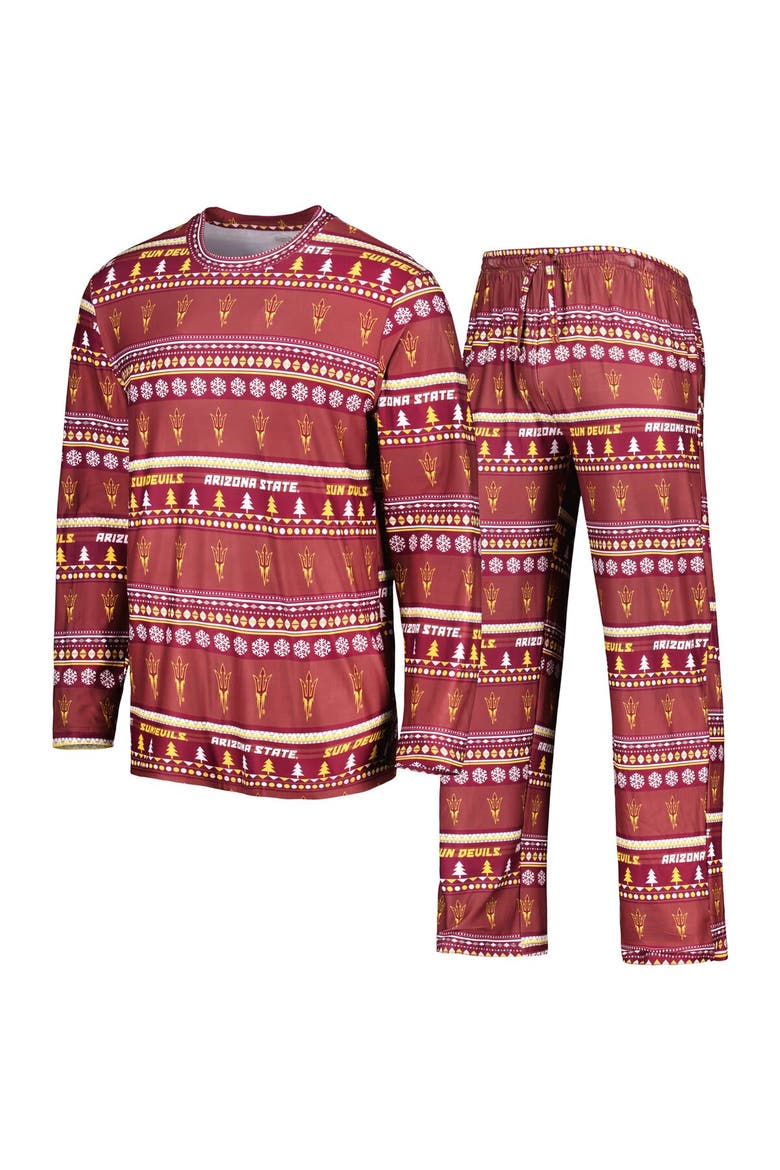Men's Concepts Sport Maroon Arizona State Sun Devils Swivel Long Sleeve T-Shirt & Pants Sleep Set, Alternate, color, Maroon