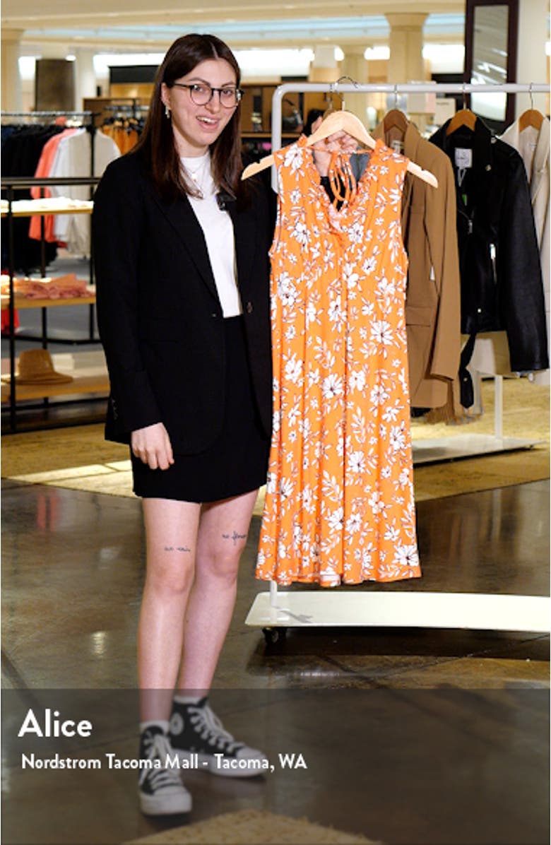 Floral Print Ruffle Empire Waist Dress, sales video thumbnail