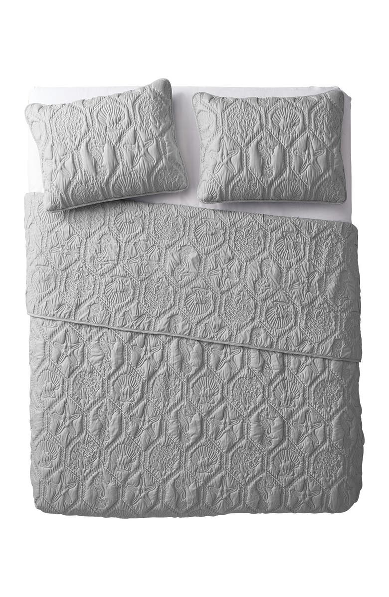 VCNY HOME Shore Embossed Quilt Set - Queen, Alternate, color, Grey