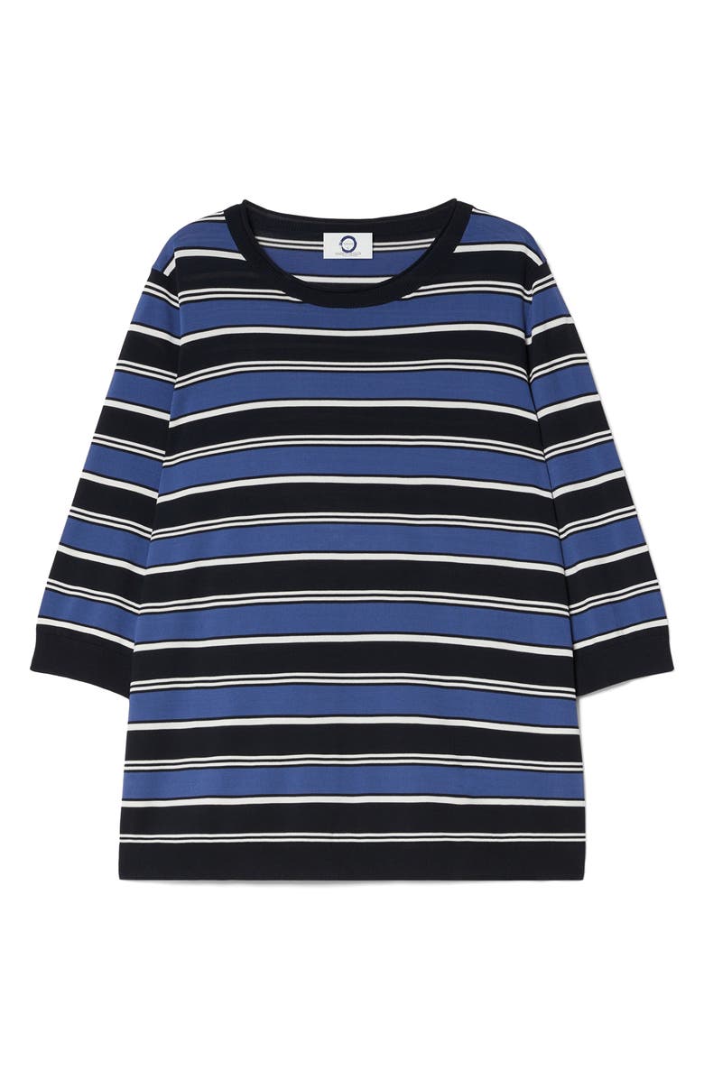 Marina Rinaldi Stripe Sweater, Alternate, color, Midnight Blue