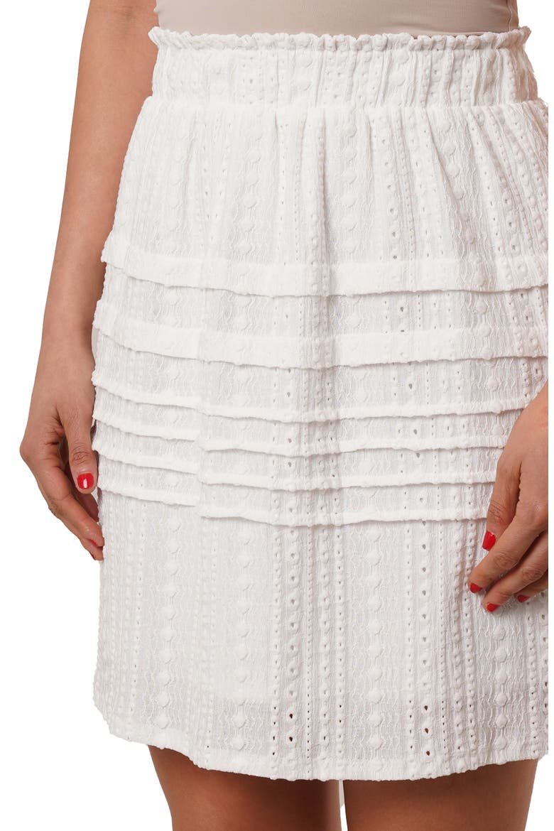 Eyelet Ruffle Skirt, Alternate, color, WHITE
