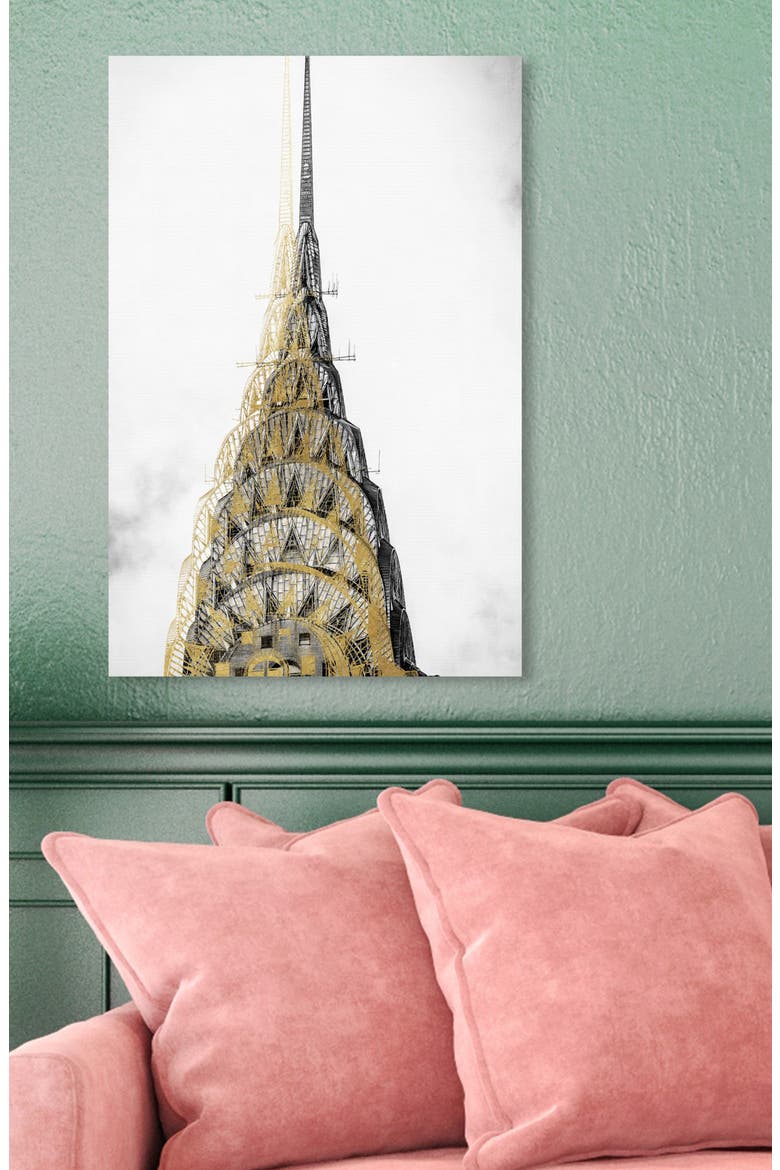 Golden Building Canvas Wall Art, Alternate, color, WHITE