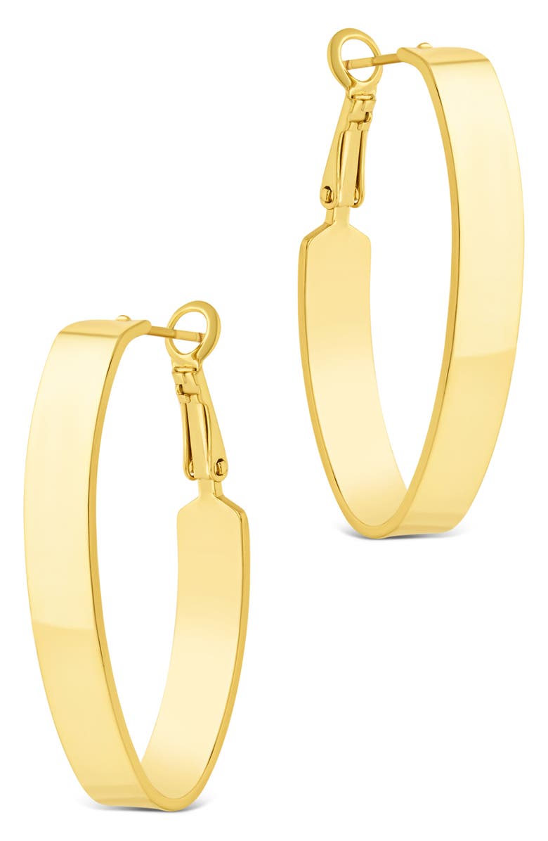 Sterling Forever Clarinda Oval Statement Hoop Earrings, Alternate, color, Gold