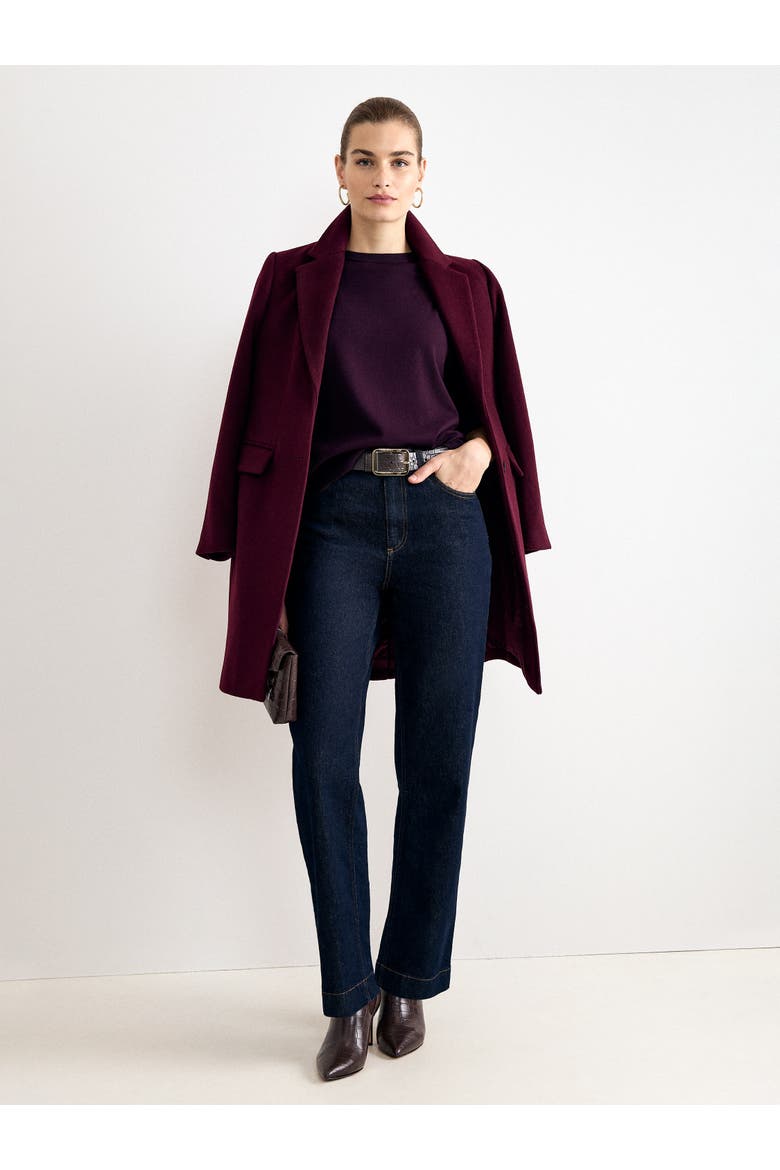 Lydia Wool Coat, Alternate, color, Burgundy