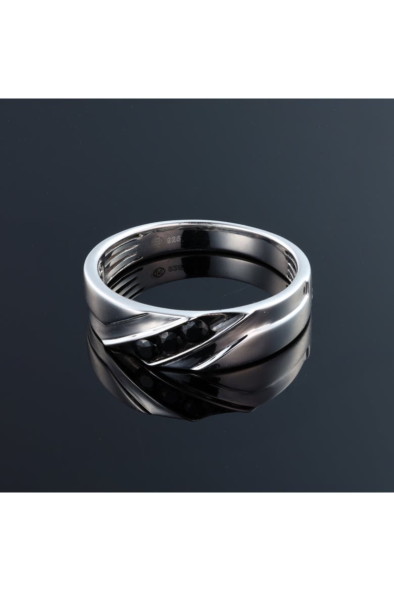 Jin 0.2CT Diagonal Black Spinel Ring 925 Silver, Alternate, color, Sterling Silver