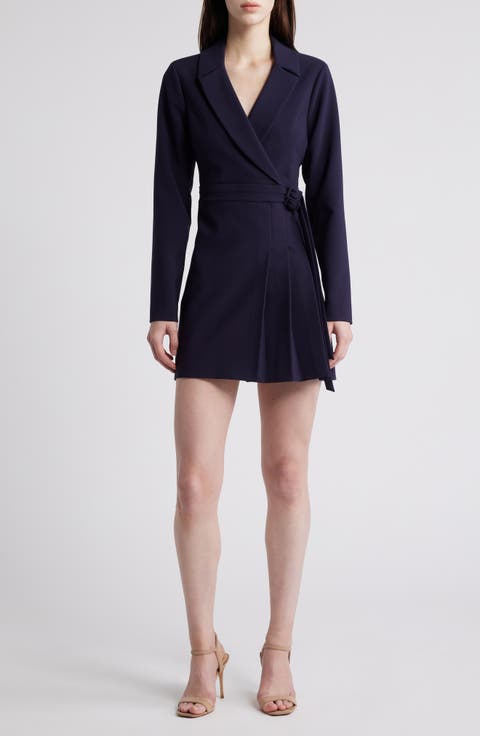 Cherise Long Sleeve Faux Wrap Dress